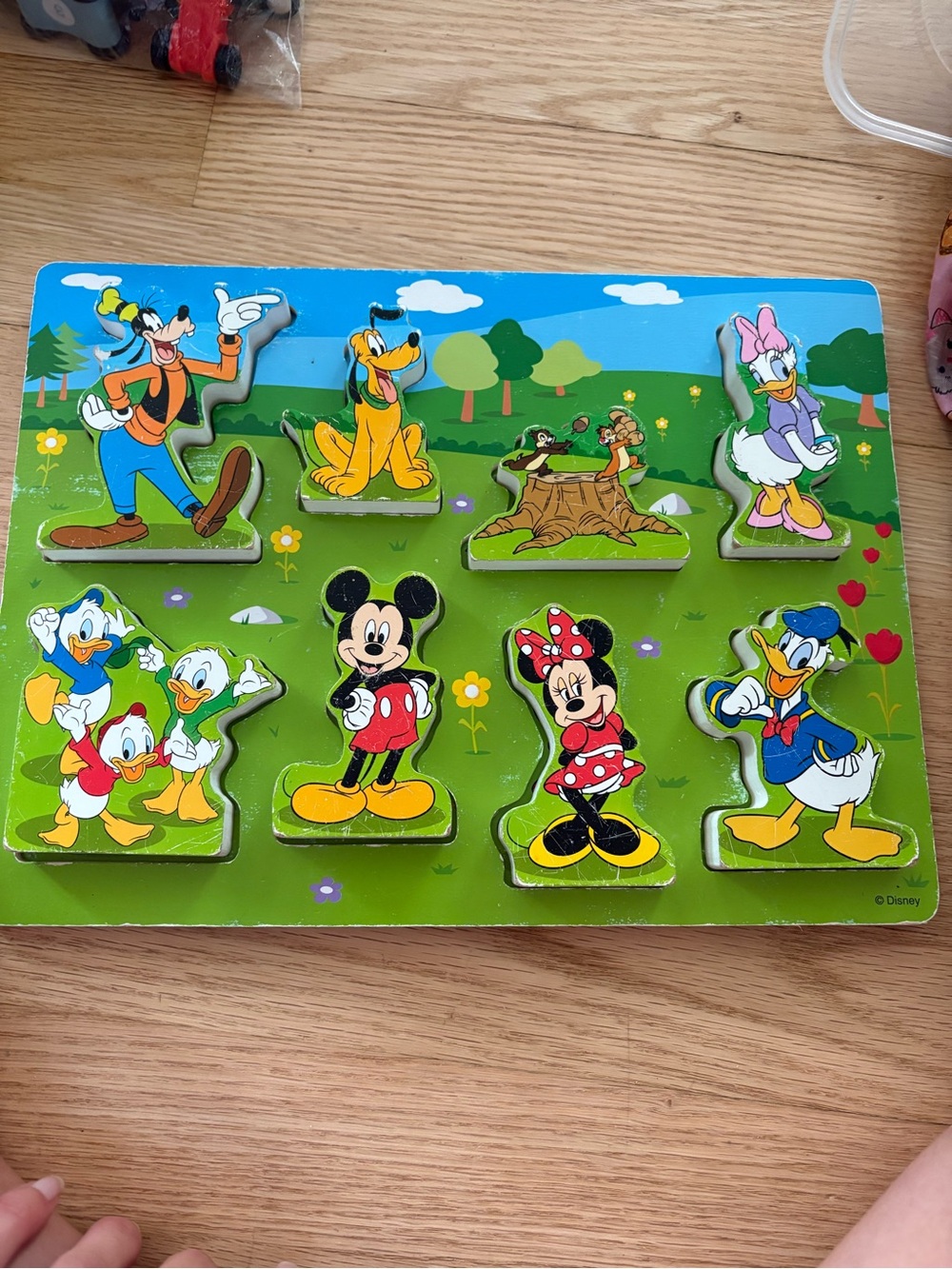 Melissa & Doug Green Disney Wooden Peg Puzzle - Classic Characters
